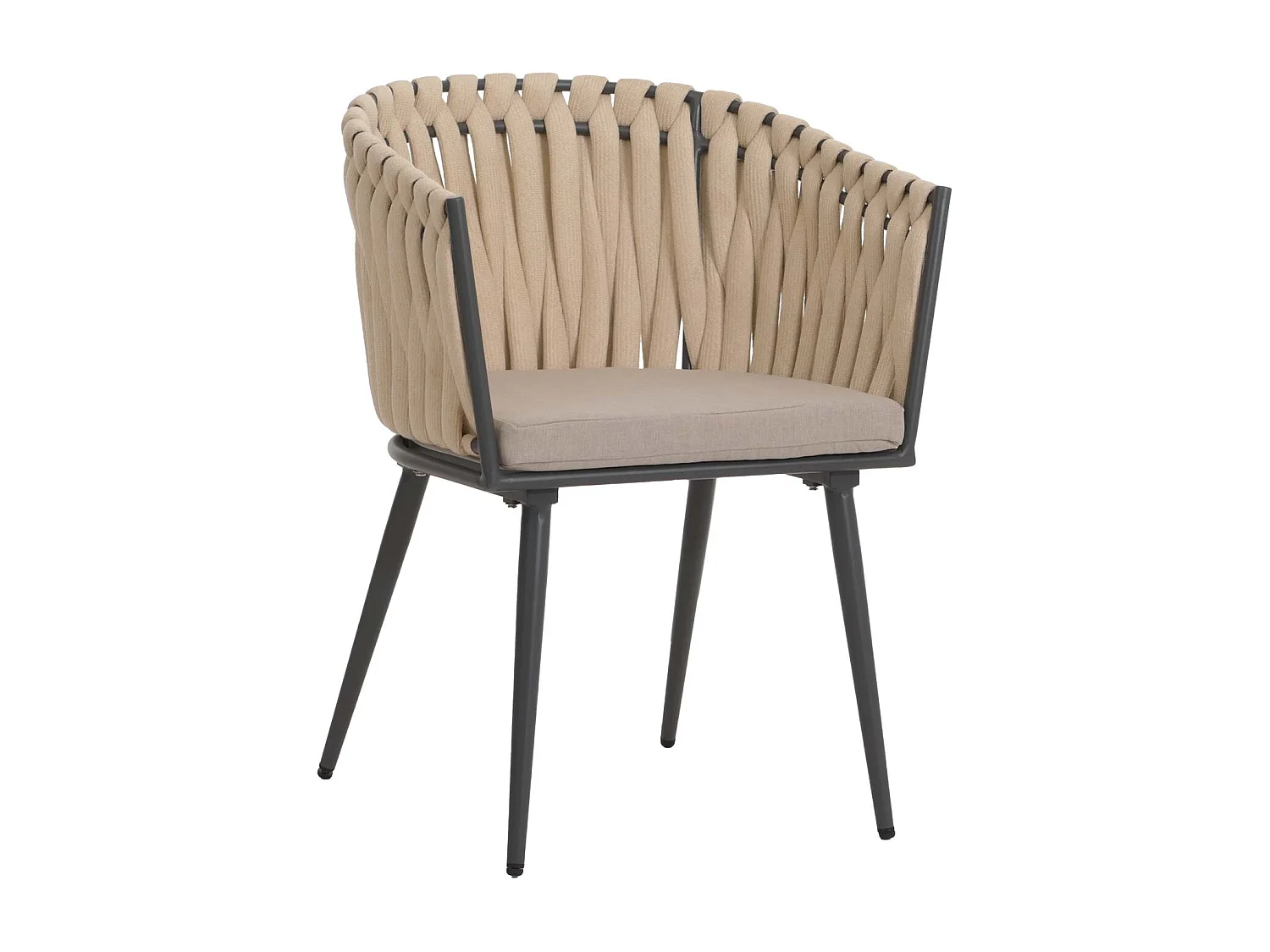 Chaise de salle à manger MCW-N38 (lot de 2),  crème Coussin marron clair