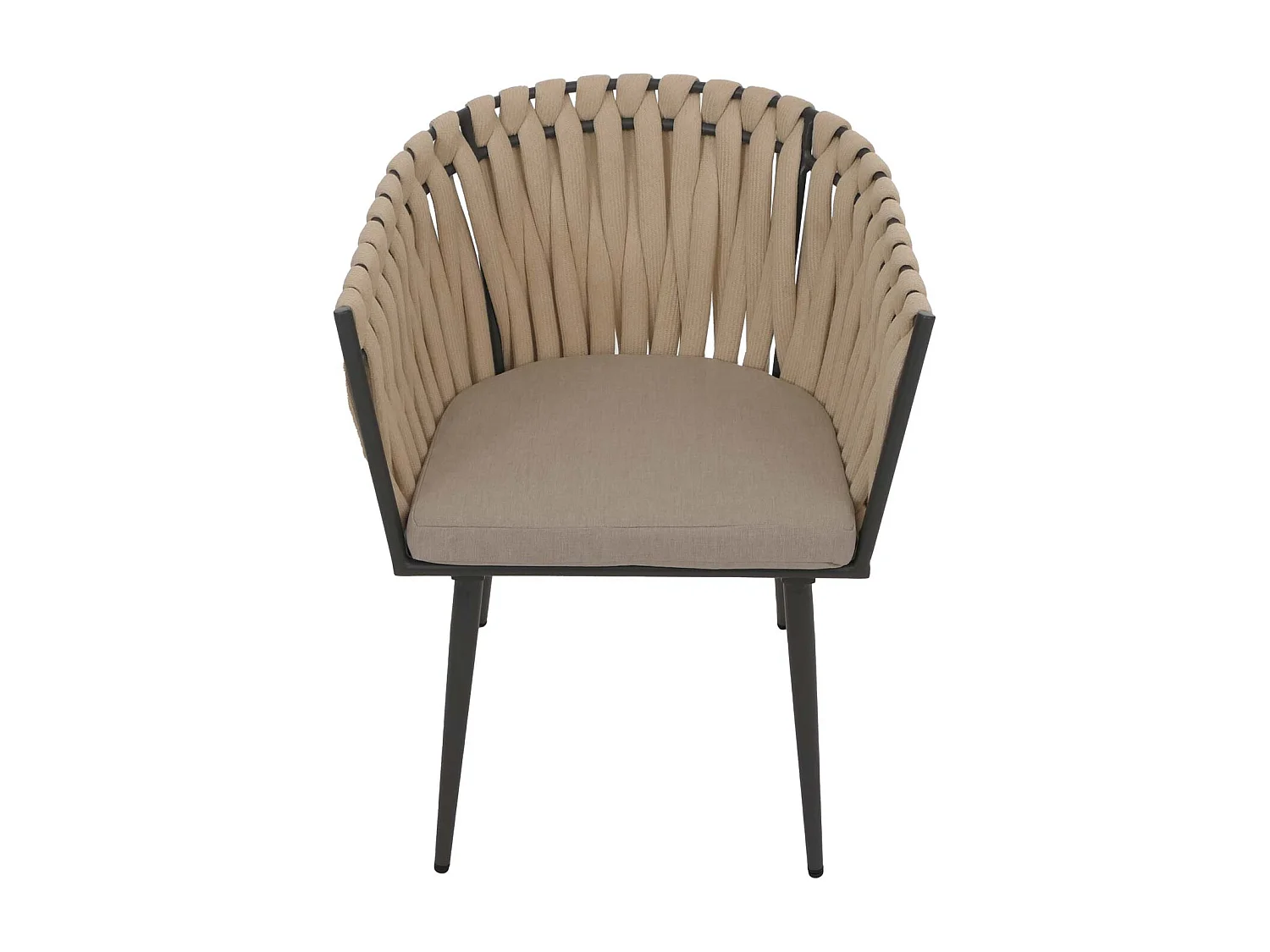 Chaise de salle à manger MCW-N38 (lot de 2),  crème Coussin marron clair