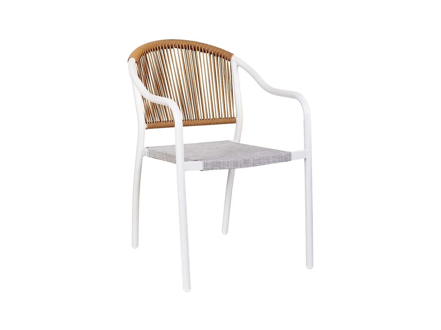 Chaise en rotin synthétique blanc 57x63x80