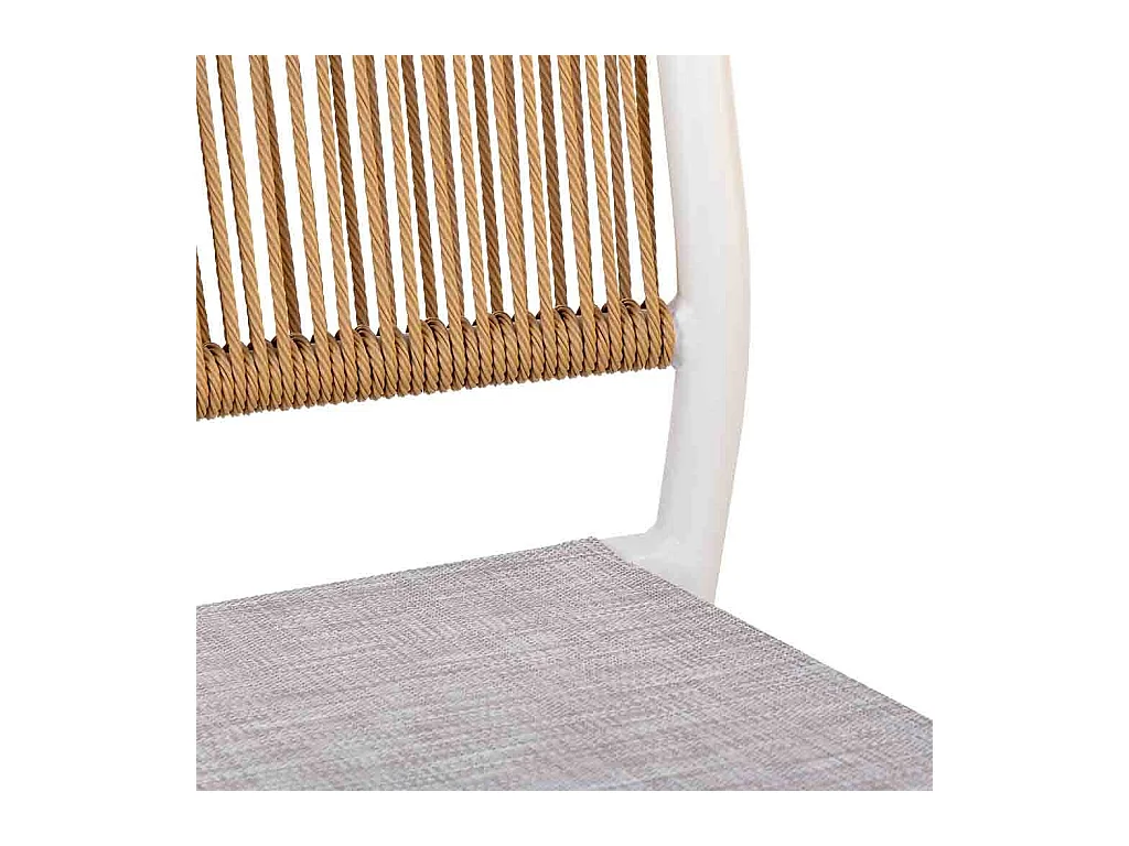 Chaise en rotin synthétique blanc 57x63x80