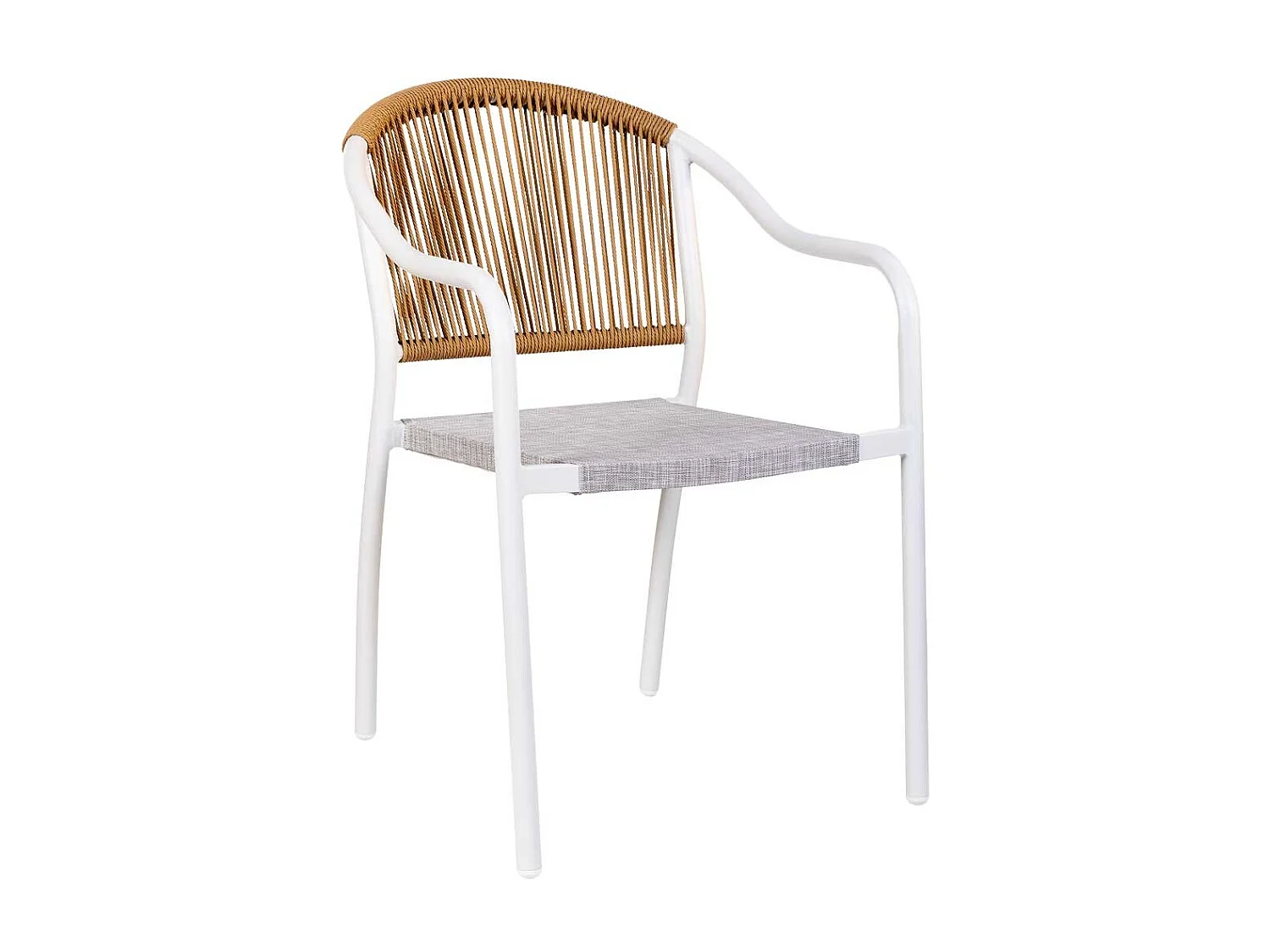 Chaise en rotin synthétique blanc 57x63x80