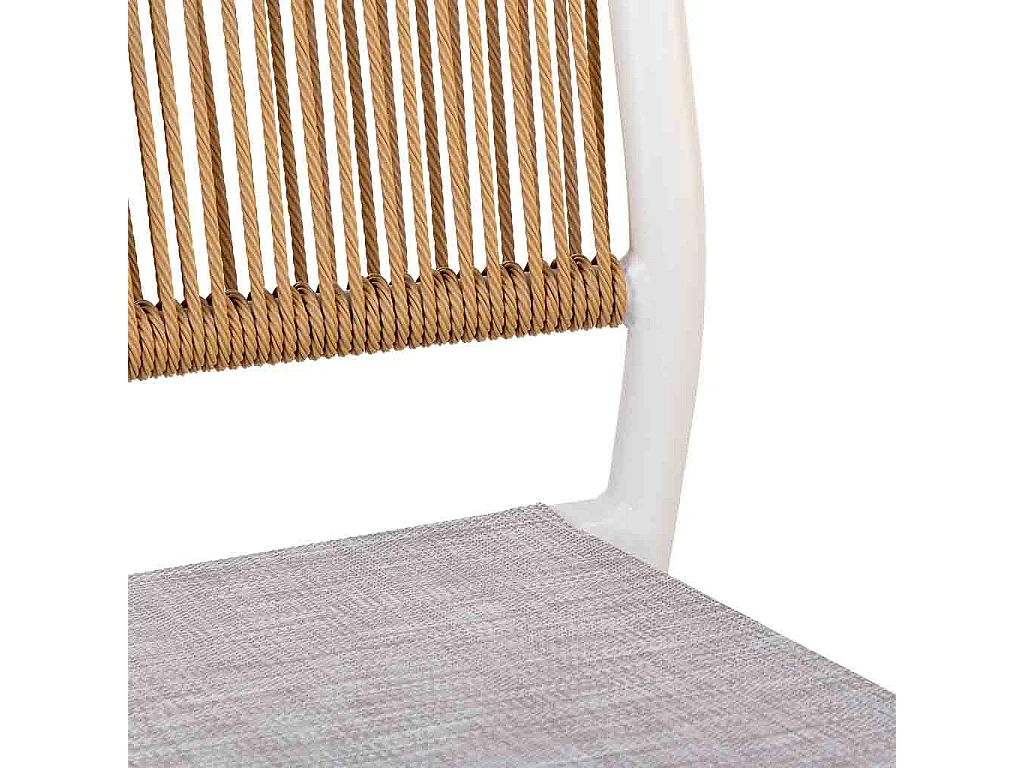 Chaise en rotin synthétique blanc 57x63x80