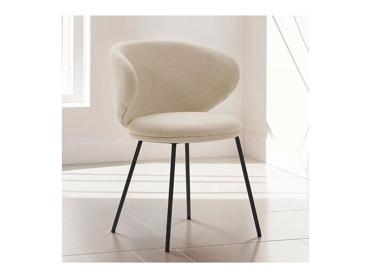 Lot de 2 chaises en tissu beige - Cocoon