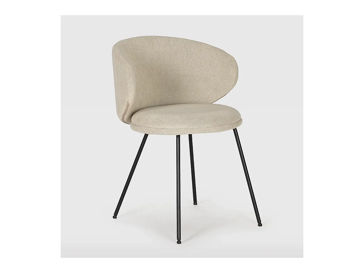 Lot de 2 chaises en tissu beige - Cocoon