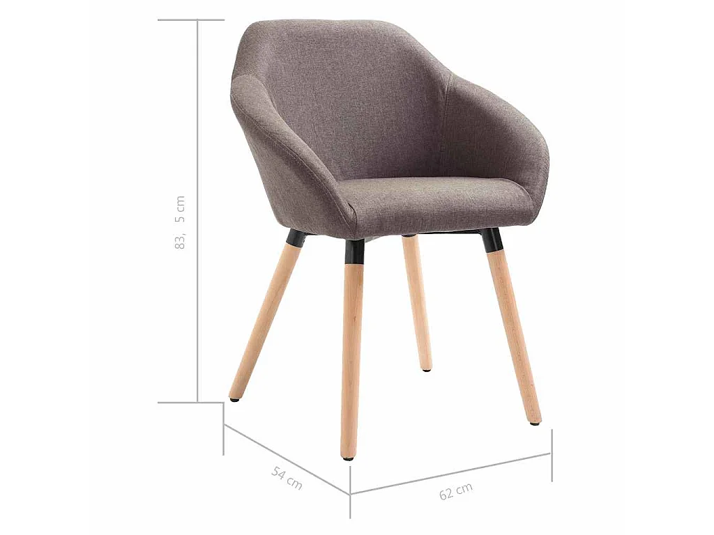 Eetkamerstoelen 6 st stof taupe