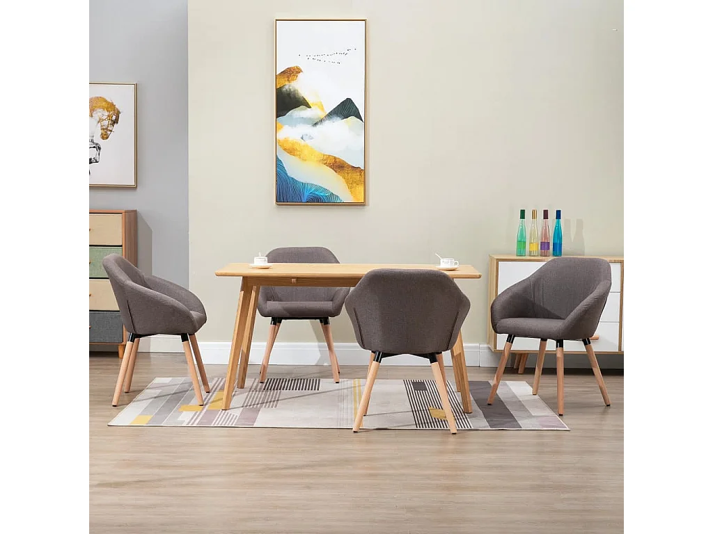 Sedie da Pranzo 4 pz Grigio Talpa in Tessuto