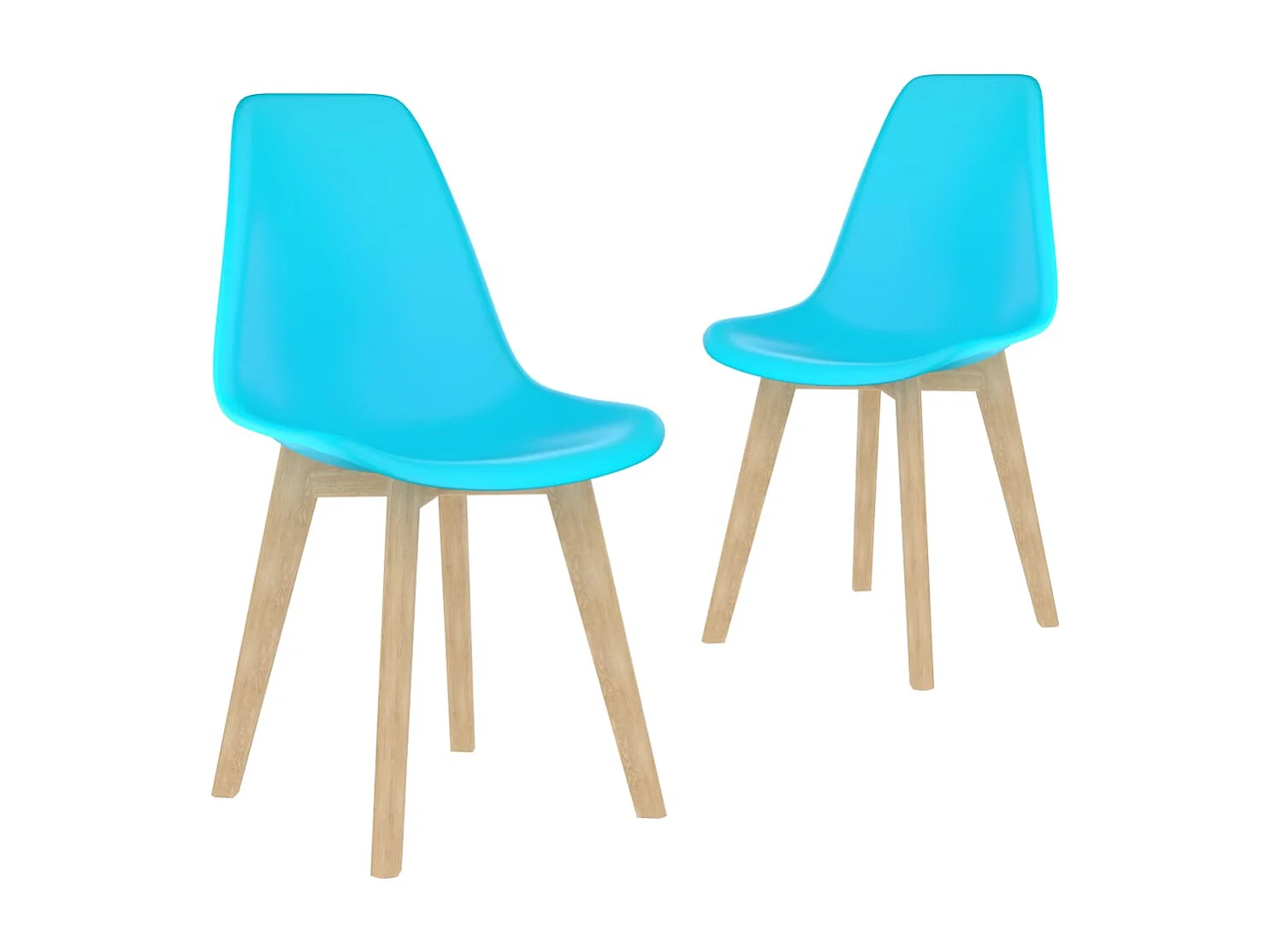 Esszimmerstühle 2 Stk. Blau Kunststoff