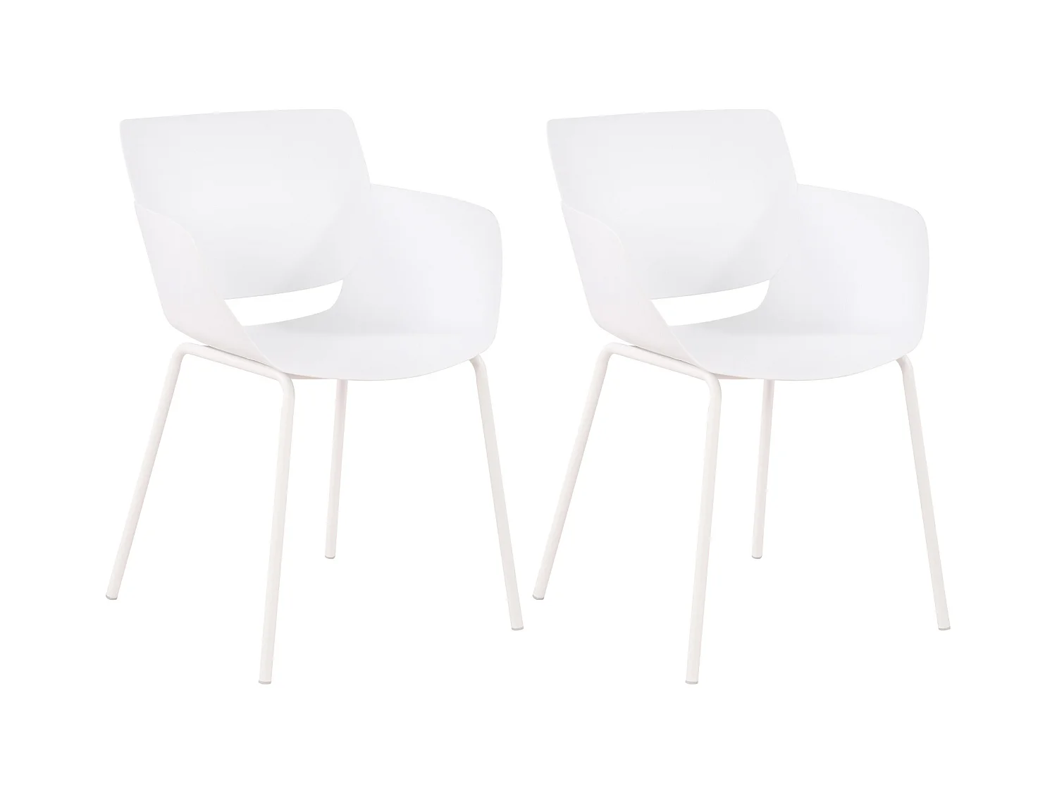 Lot de 2  chaise salle à manger - Plastique - Blanc - Alpena