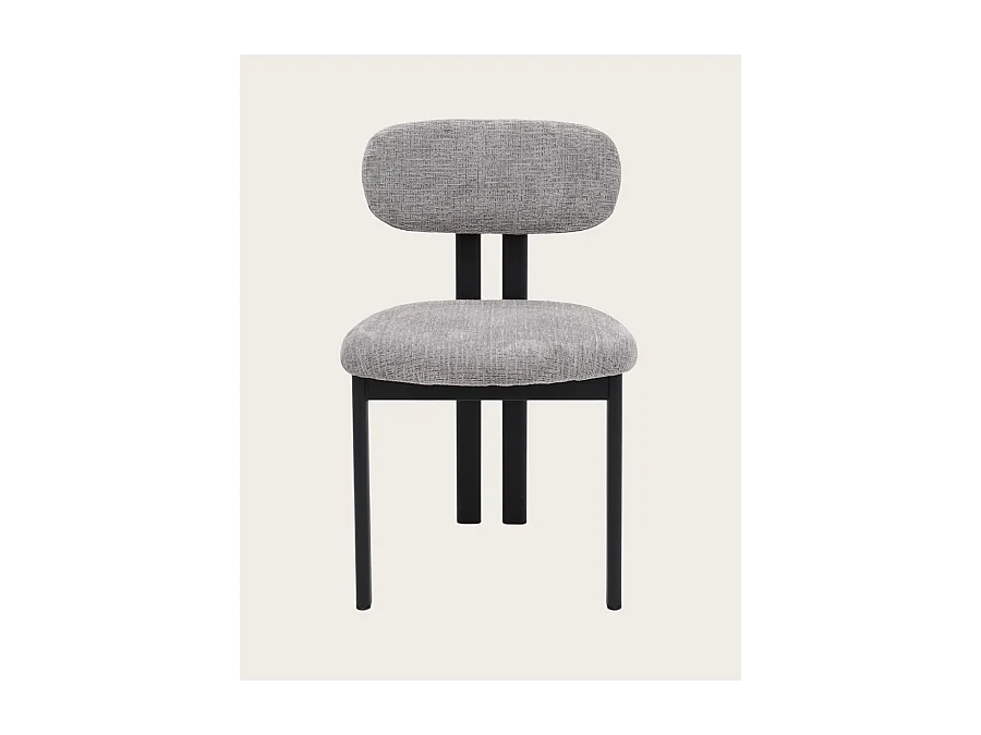 Lot de 4 chaises Zuno - Lot de 4 chaises Zuno en tissu grise et pieds métal