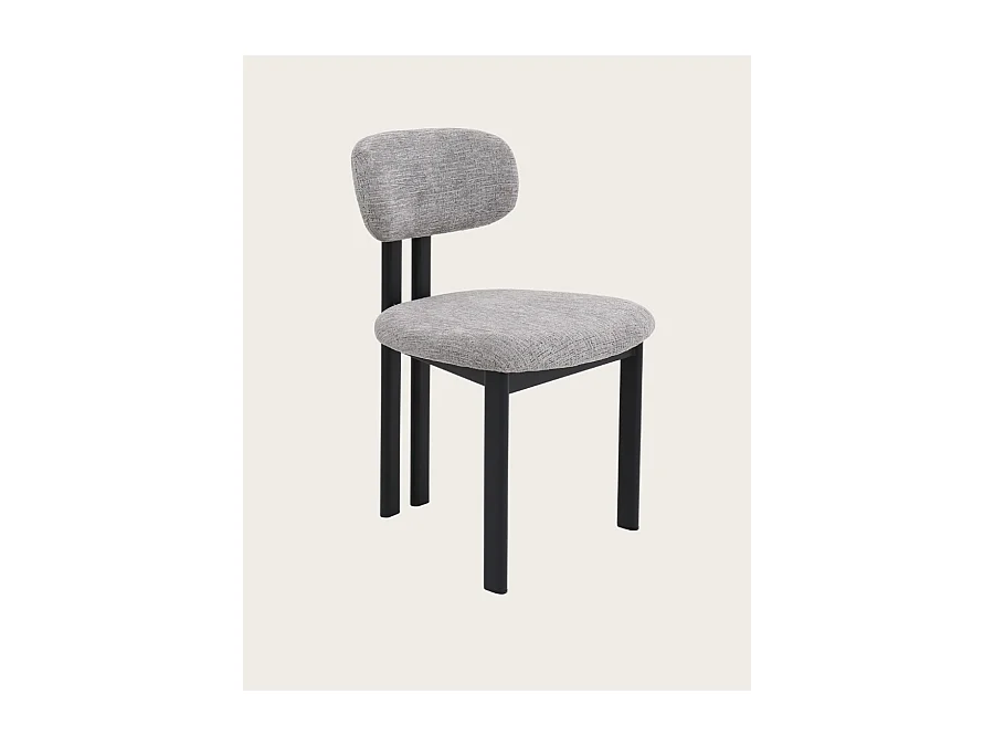 Lot de 4 chaises Zuno - Lot de 4 chaises Zuno en tissu grise et pieds métal