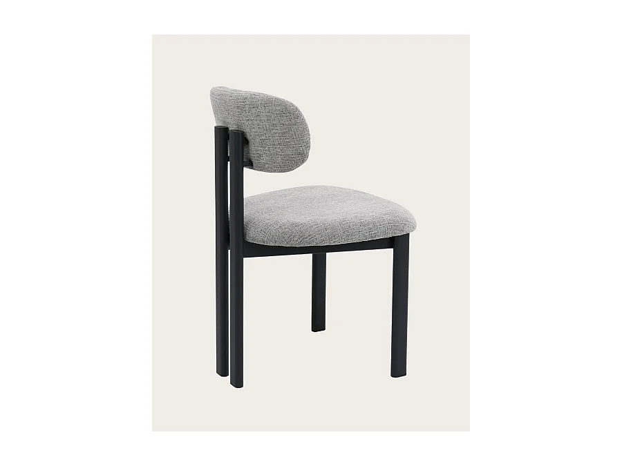 Lot de 4 chaises Zuno - Lot de 4 chaises Zuno en tissu grise et pieds métal