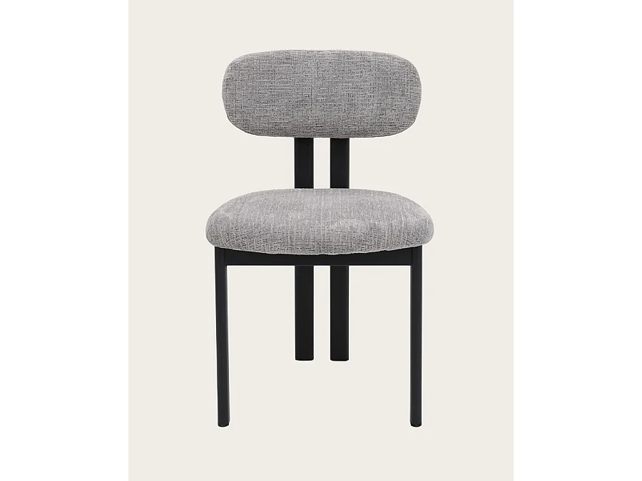 Lot de 2 chaises Zuno - Lot de 2 chaises Zuno en tissu grise et pieds métal