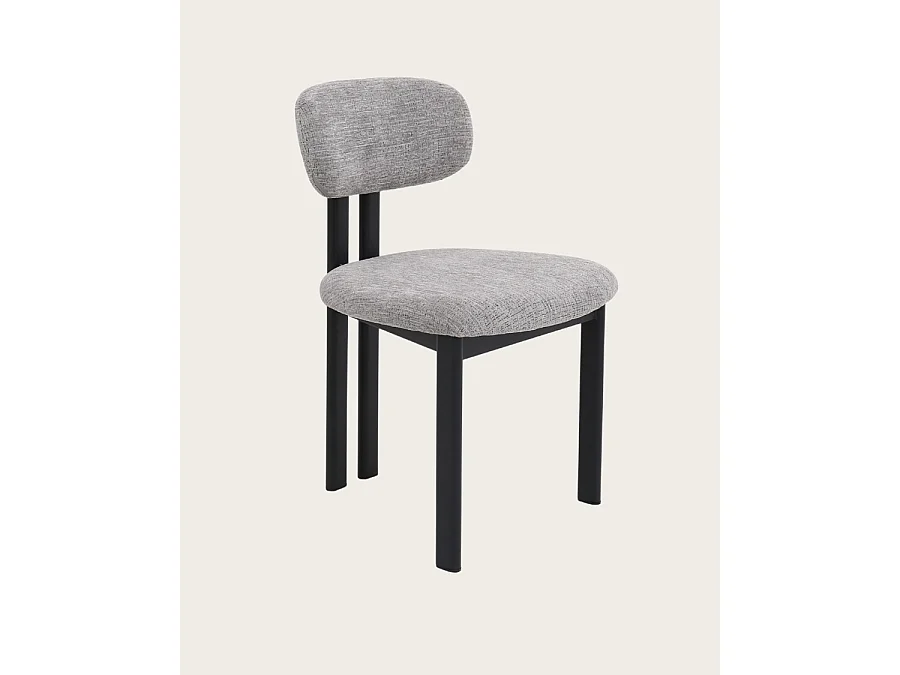 Lot de 2 chaises Zuno - Lot de 2 chaises Zuno en tissu grise et pieds métal