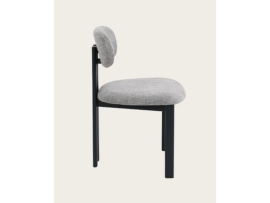 Lot de 2 chaises Zuno - Lot de 2 chaises Zuno en tissu grise et pieds métal