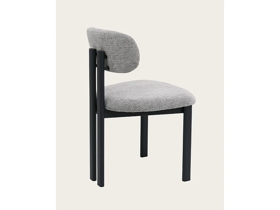 Lot de 2 chaises Zuno - Lot de 2 chaises Zuno en tissu grise et pieds métal