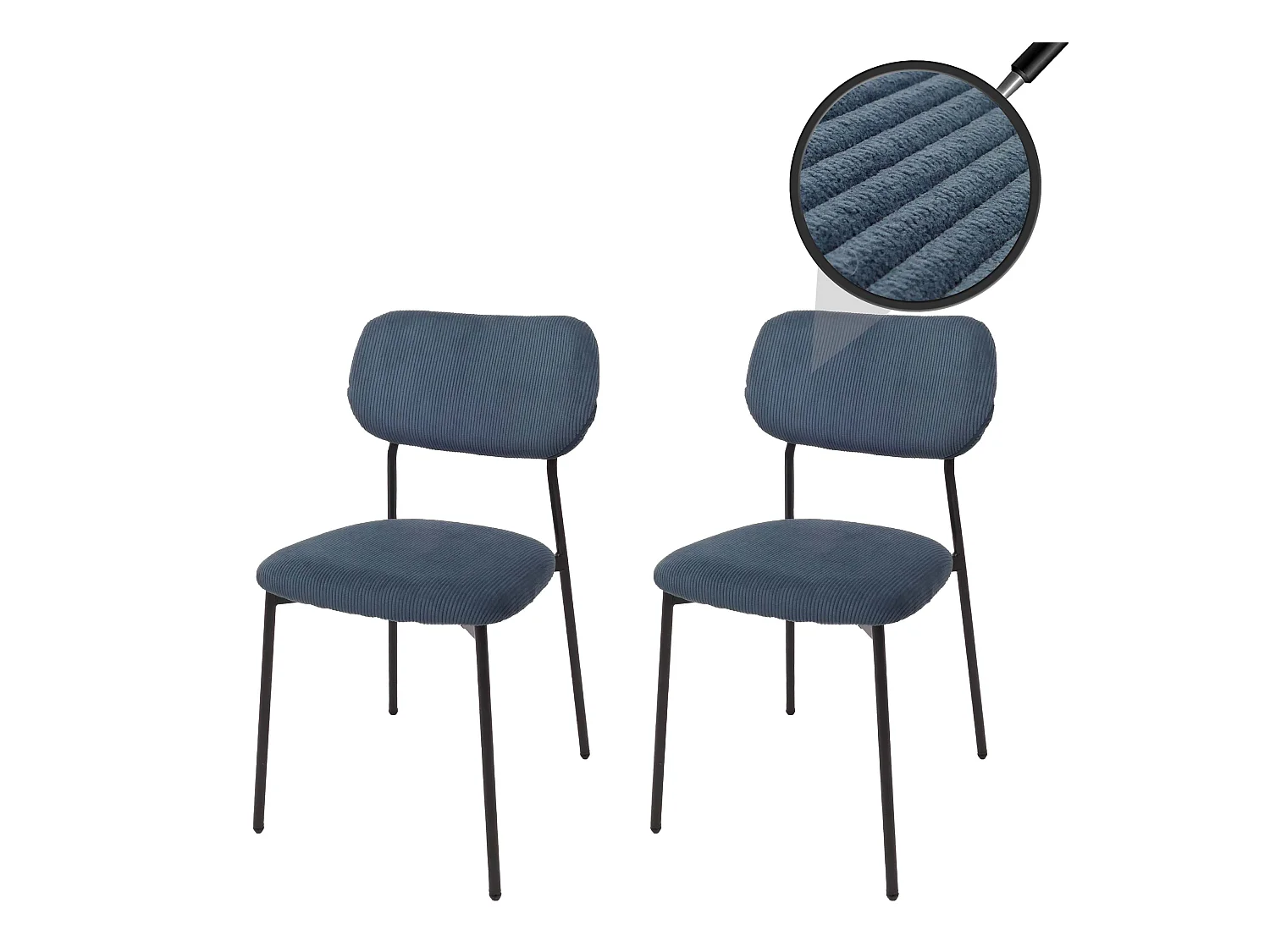 Chaise de salle à manger MCW-O26 (lot de 2),  bleu