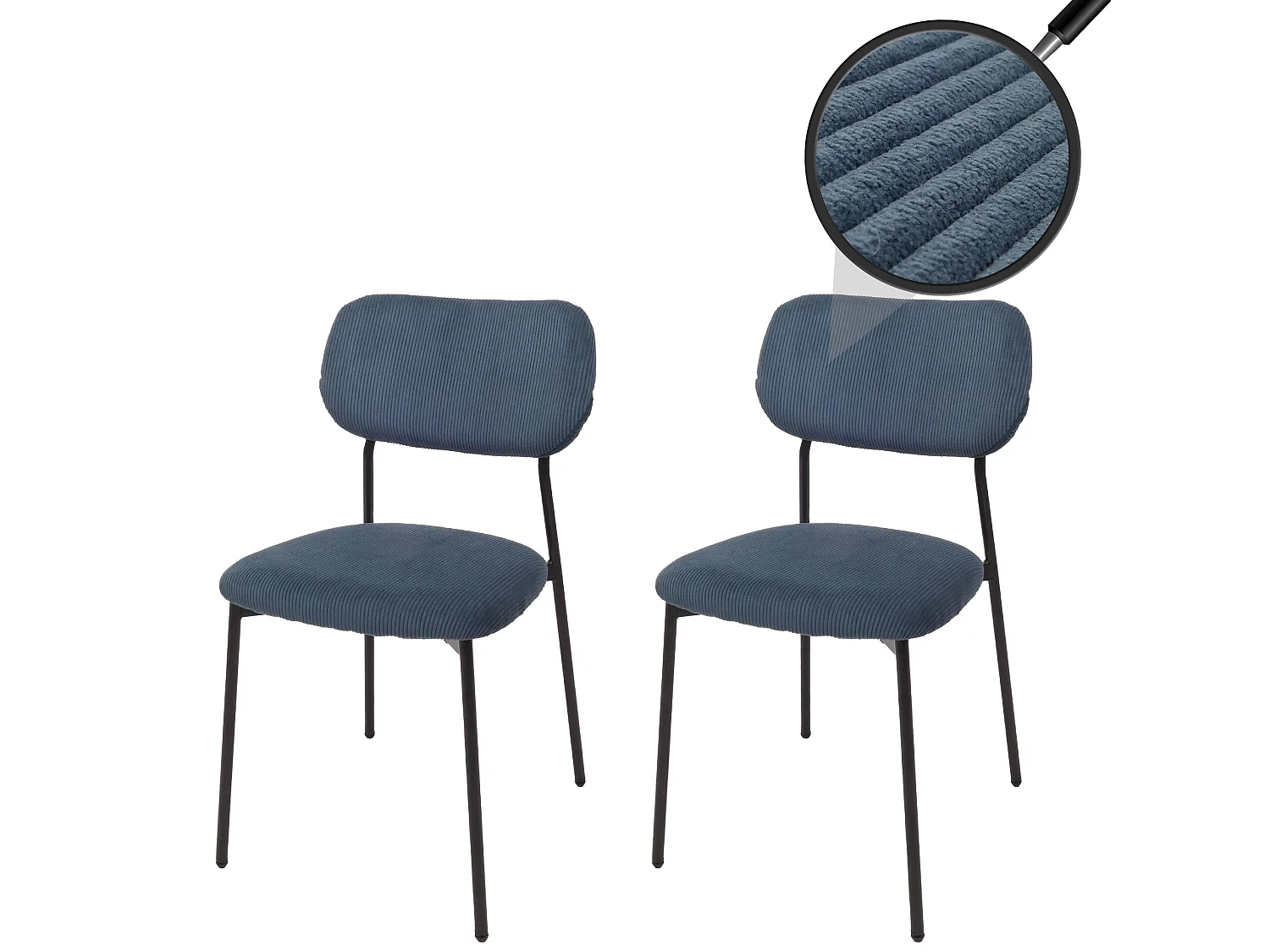 Chaise de salle à manger MCW-O26 (lot de 2),  bleu