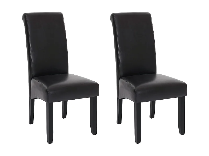 Silla de comedor MCW-N67 (set de 2),  negro-marrón, patas negras