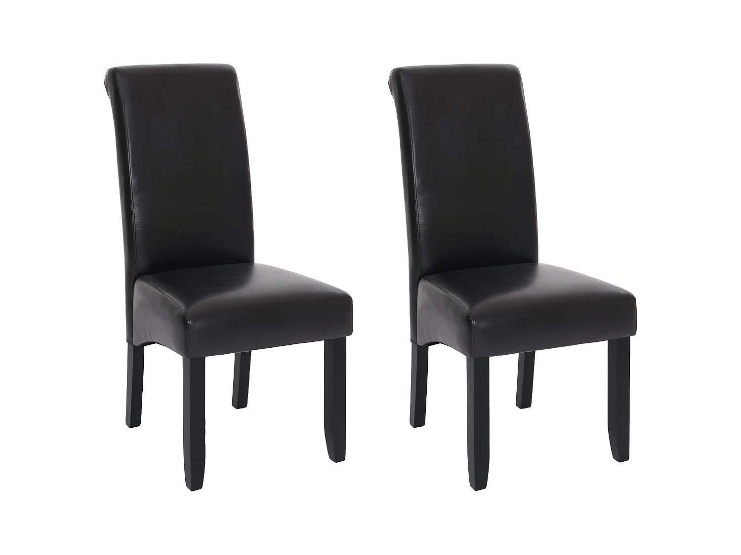 Eetkamerstoel MCW-N67 (set van 2),  zwart-bruin, zwarte poten