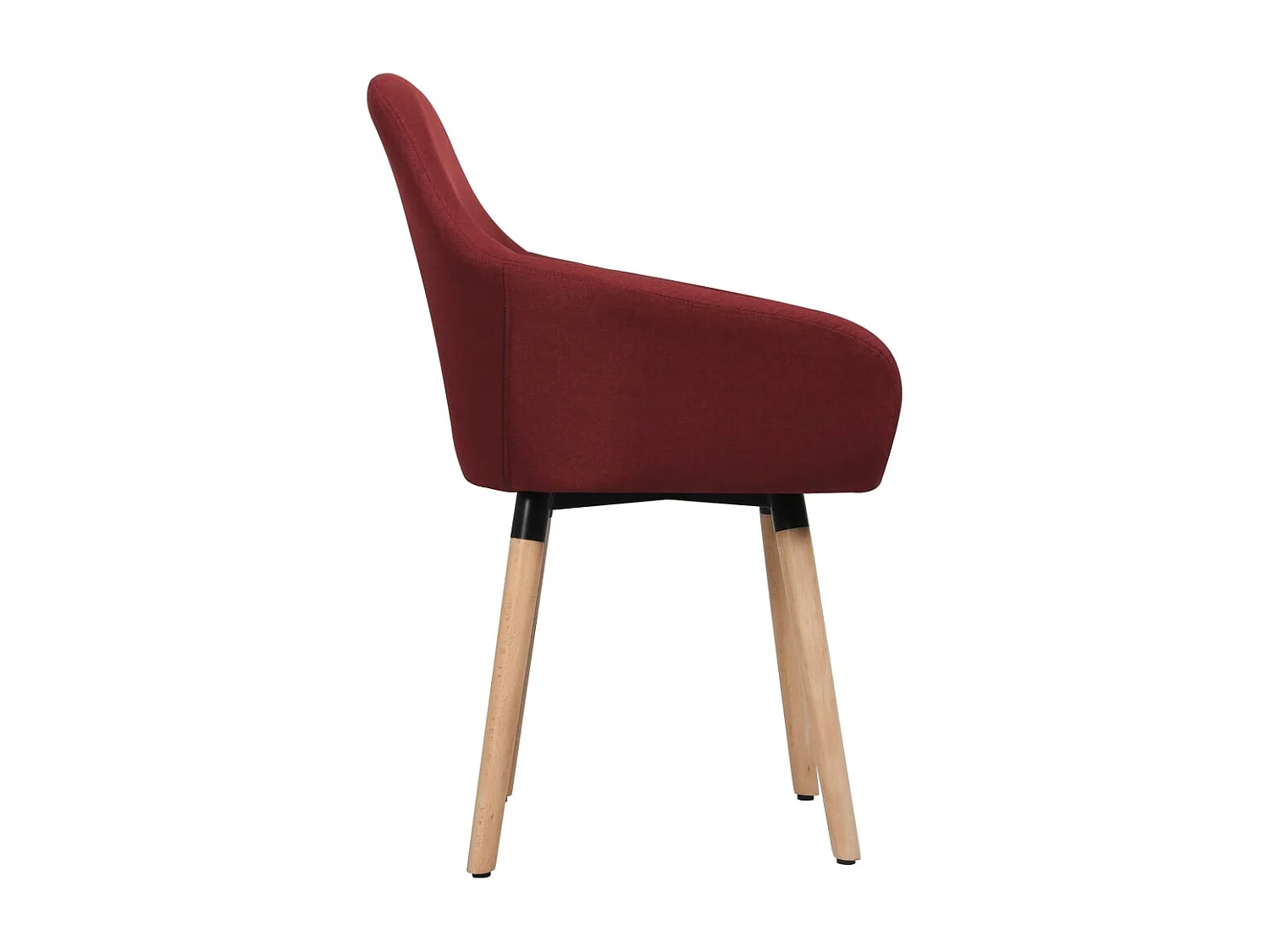 Chaises à manger lot de 2 rouge bordeaux tissu