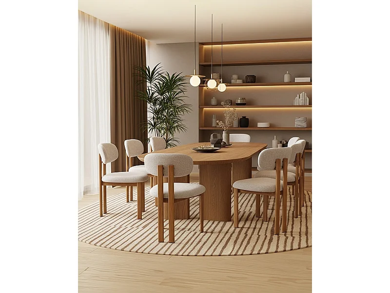 Lot de 4 chaises Zuno - Lot de 4 chaises Zuno en tissu beige et pieds métal