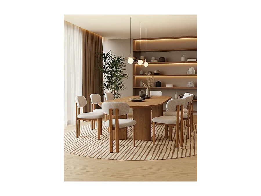 Lot de 4 chaises Zuno - Lot de 4 chaises Zuno en tissu beige et pieds métal