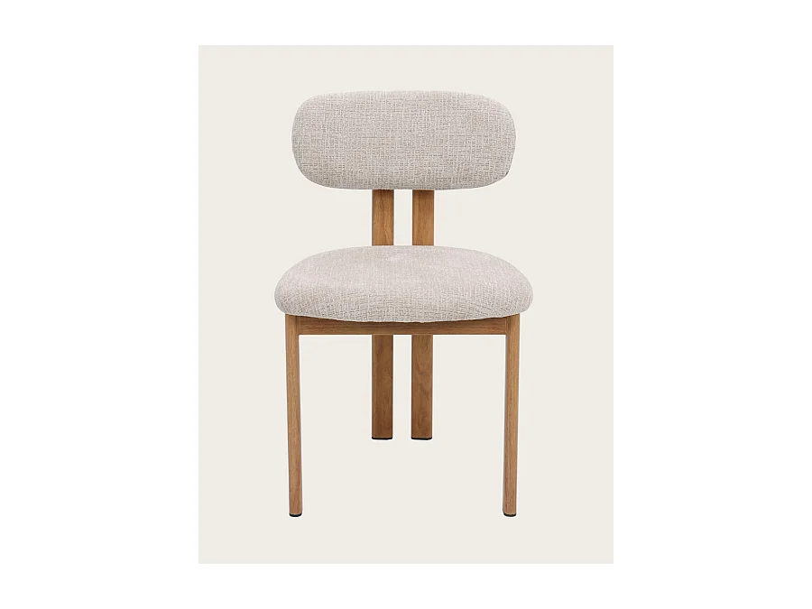 Lot de 4 chaises Zuno - Lot de 4 chaises Zuno en tissu beige et pieds métal