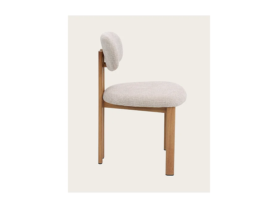 Lot de 4 chaises Zuno - Lot de 4 chaises Zuno en tissu beige et pieds métal