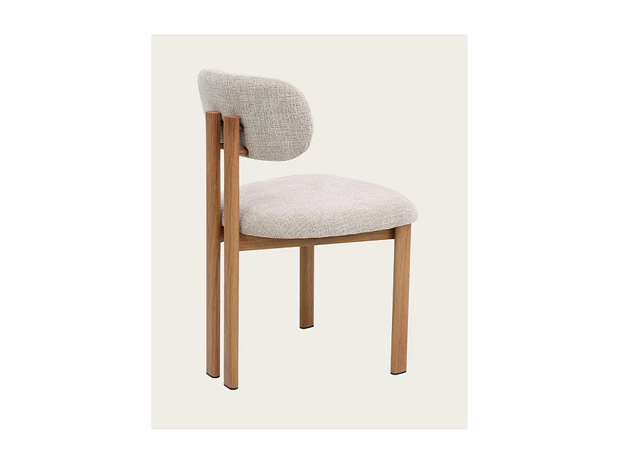 Lot de 4 chaises Zuno - Lot de 4 chaises Zuno en tissu beige et pieds métal