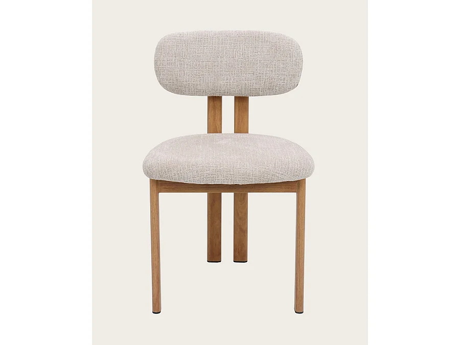 Zuno - Lot de 2 chaises Zuno en tissu beige et pieds métal