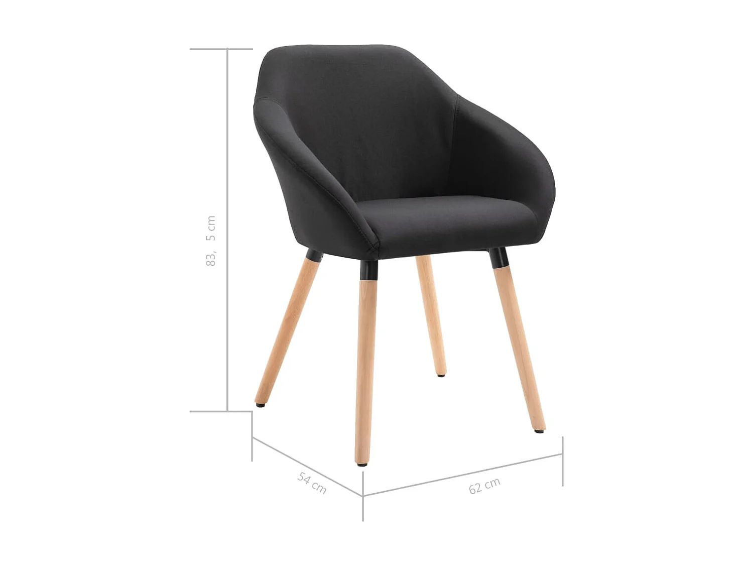 Esszimmerstühle 6 Stk. Schwarz Stoff