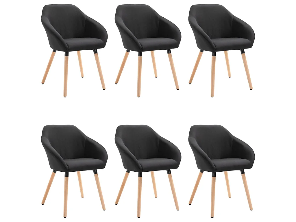 Esszimmerstühle 6 Stk. Schwarz Stoff
