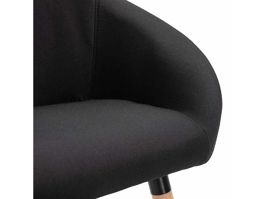 Eetkamerstoelen 6 st stof zwart