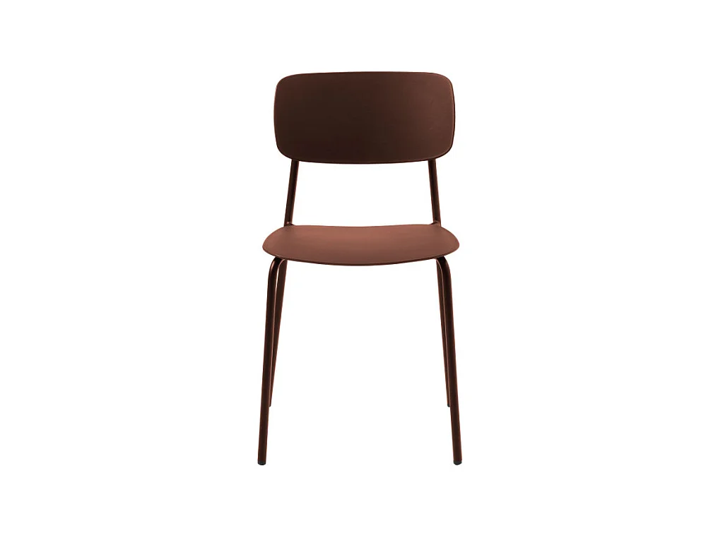 Elin - Lot de 4 chaises en plastique et métal - Terracotta