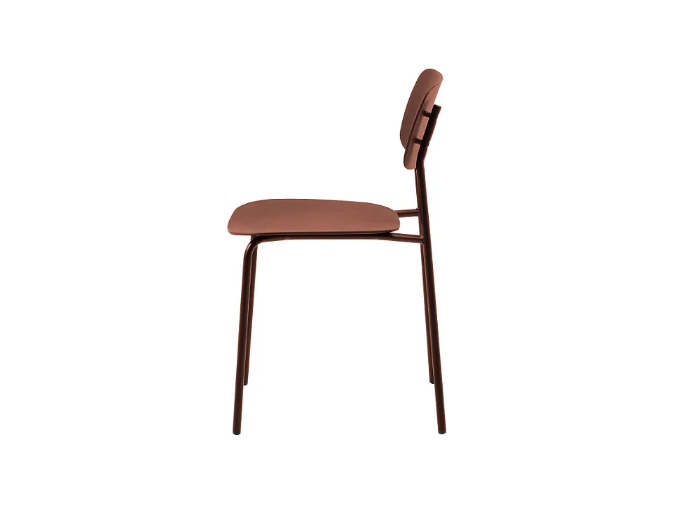Elin - Lot de 4 chaises en plastique et métal - Terracotta