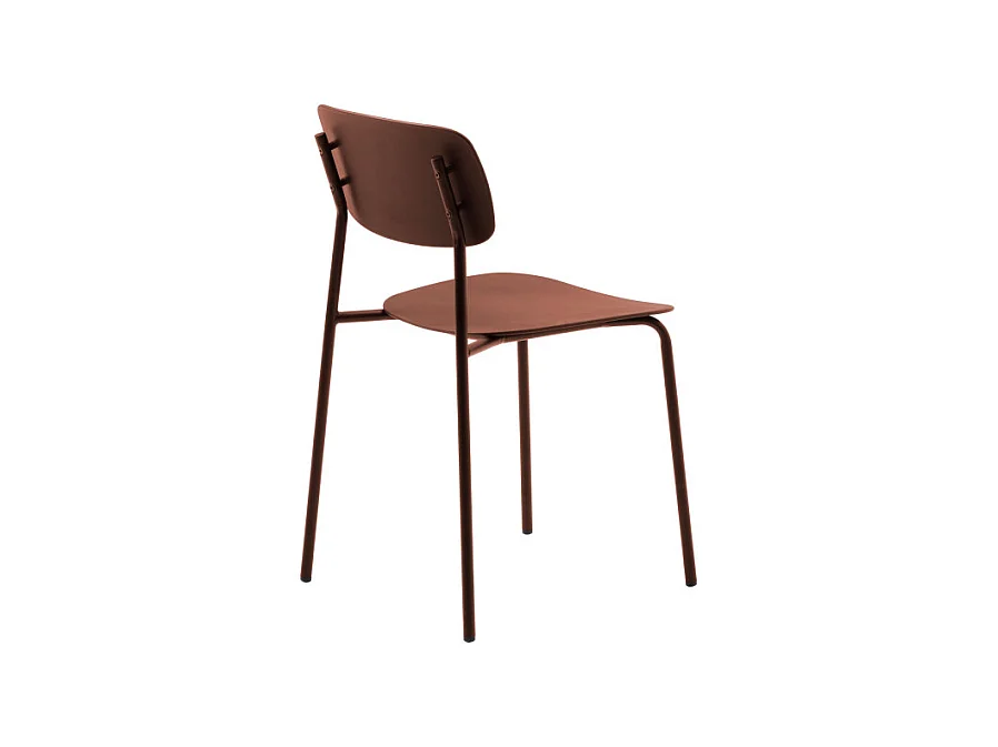 Elin - Lot de 4 chaises en plastique et métal - Terracotta