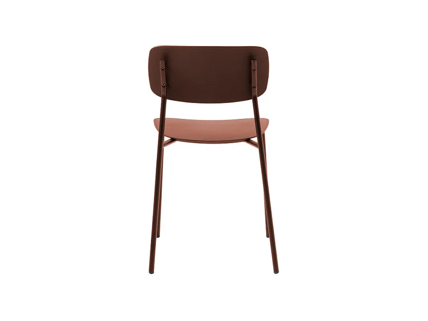 Elin - Lot de 4 chaises en plastique et métal - Terracotta