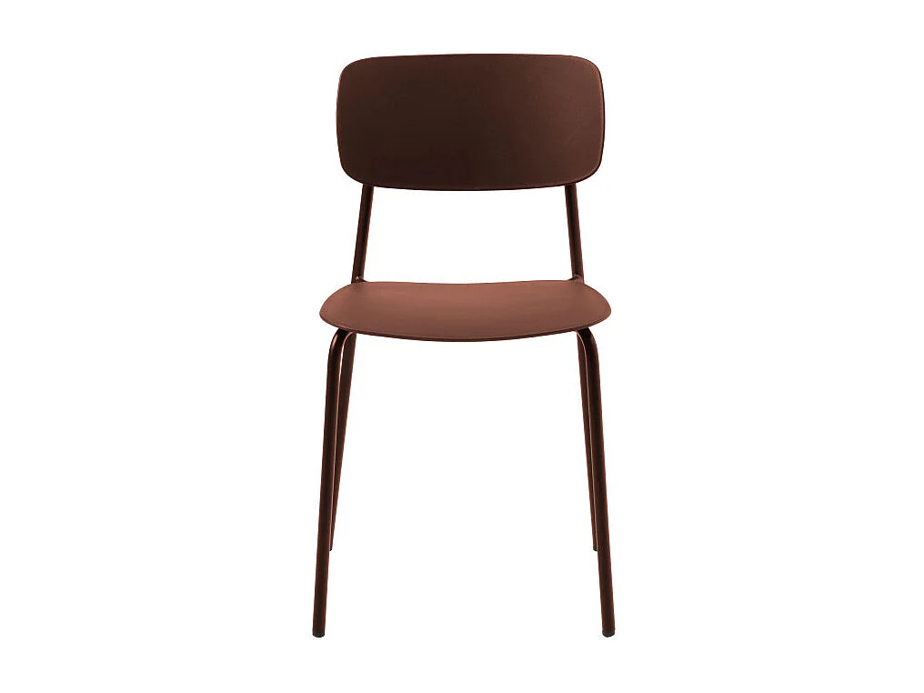 Elin - Lot de 4 chaises en plastique et métal - Terracotta
