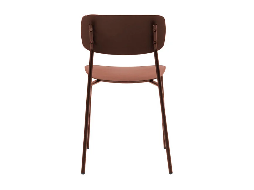 Elin - Lot de 4 chaises en plastique et métal - Terracotta