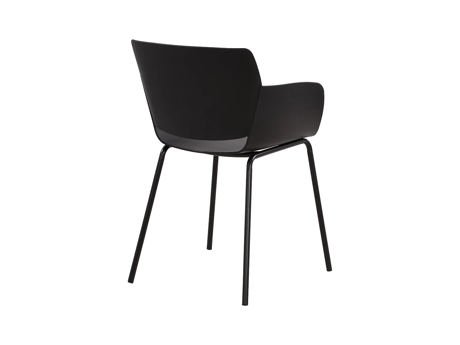 Lot de 2  chaise salle à manger - Plastique - Noir - Alpena