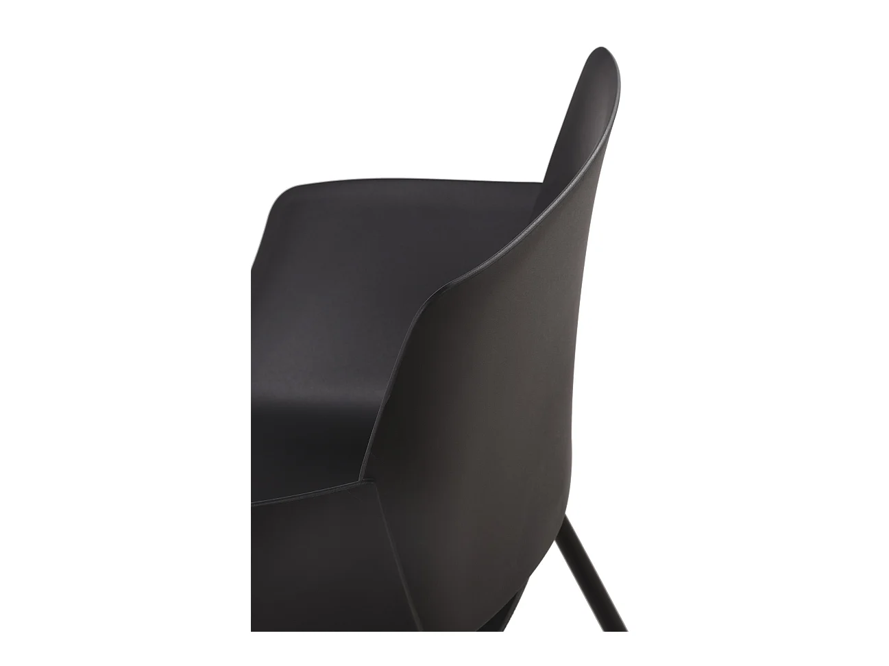 Lot de 2  chaise salle à manger - Plastique - Noir - Alpena