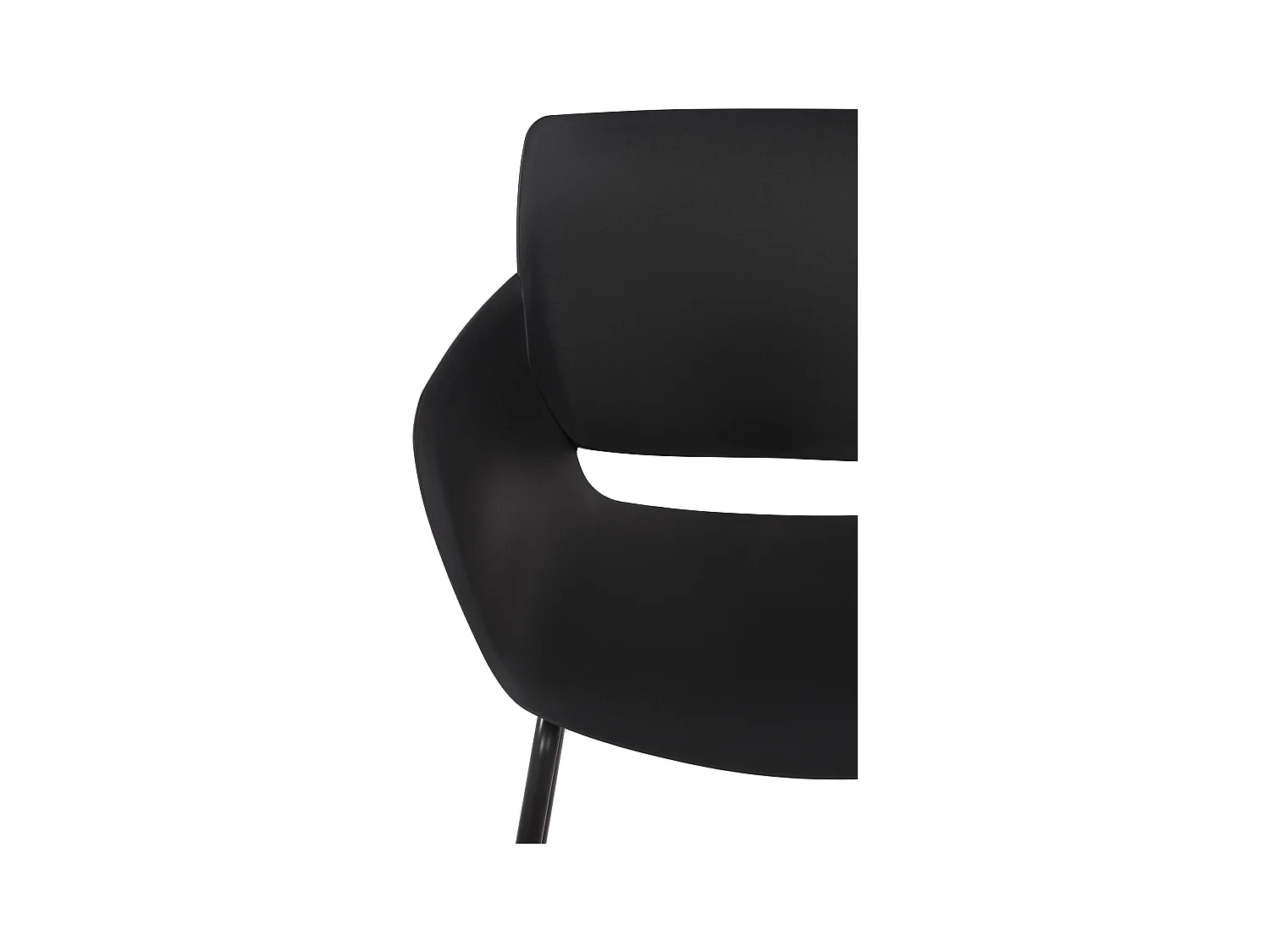 Lot de 2  chaise salle à manger - Plastique - Noir - Alpena