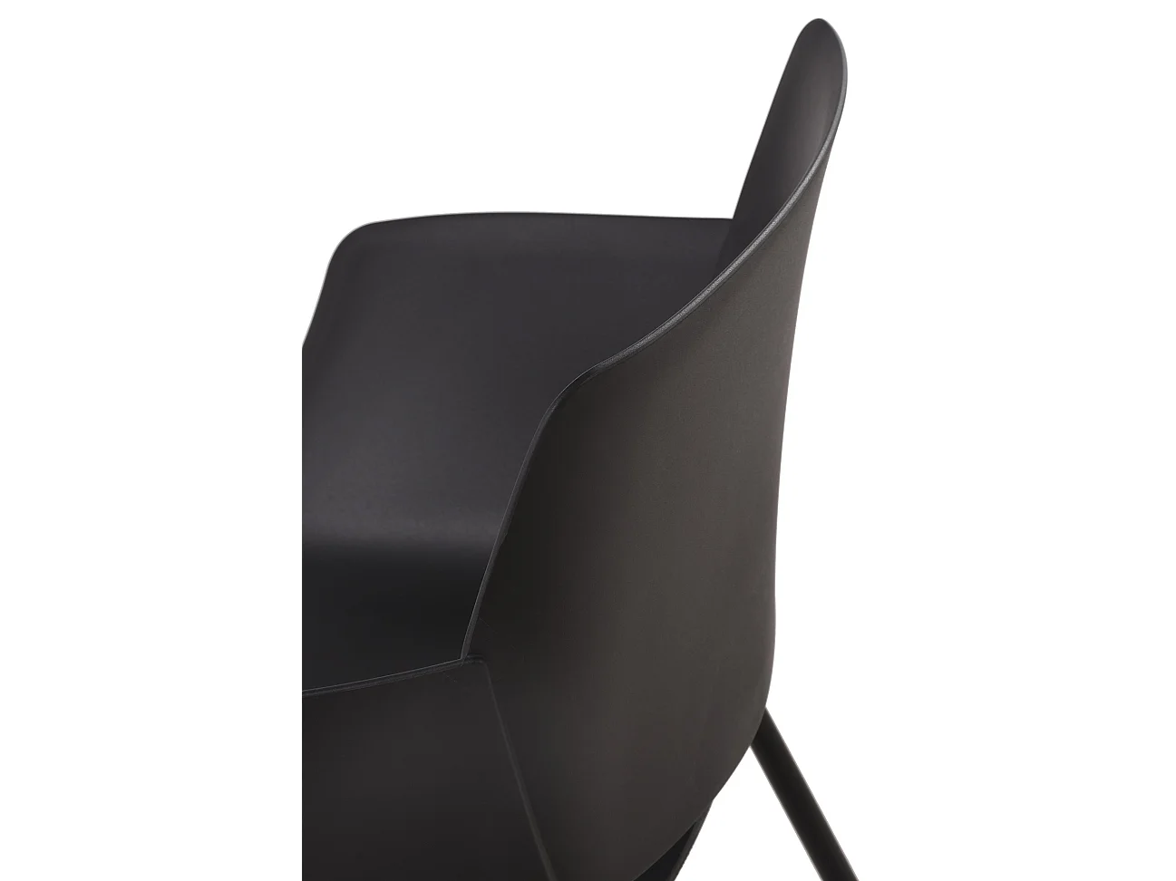 Lot de 2  chaise salle à manger - Plastique - Noir - Alpena