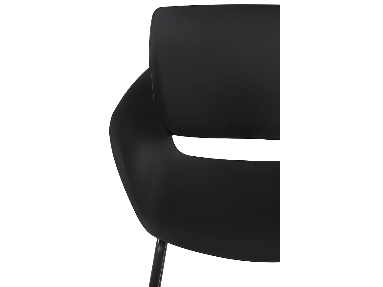 Lot de 2  chaise salle à manger - Plastique - Noir - Alpena