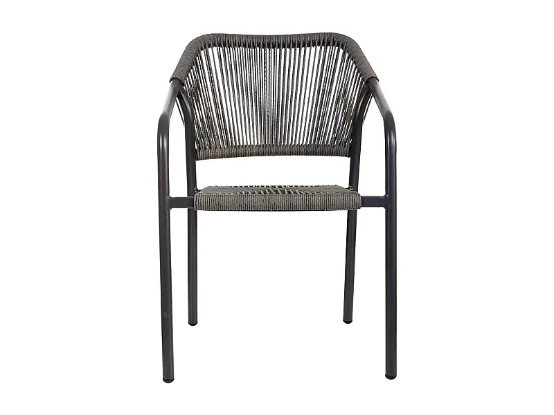 Chaise en rotin synthétique gris 56x60x80