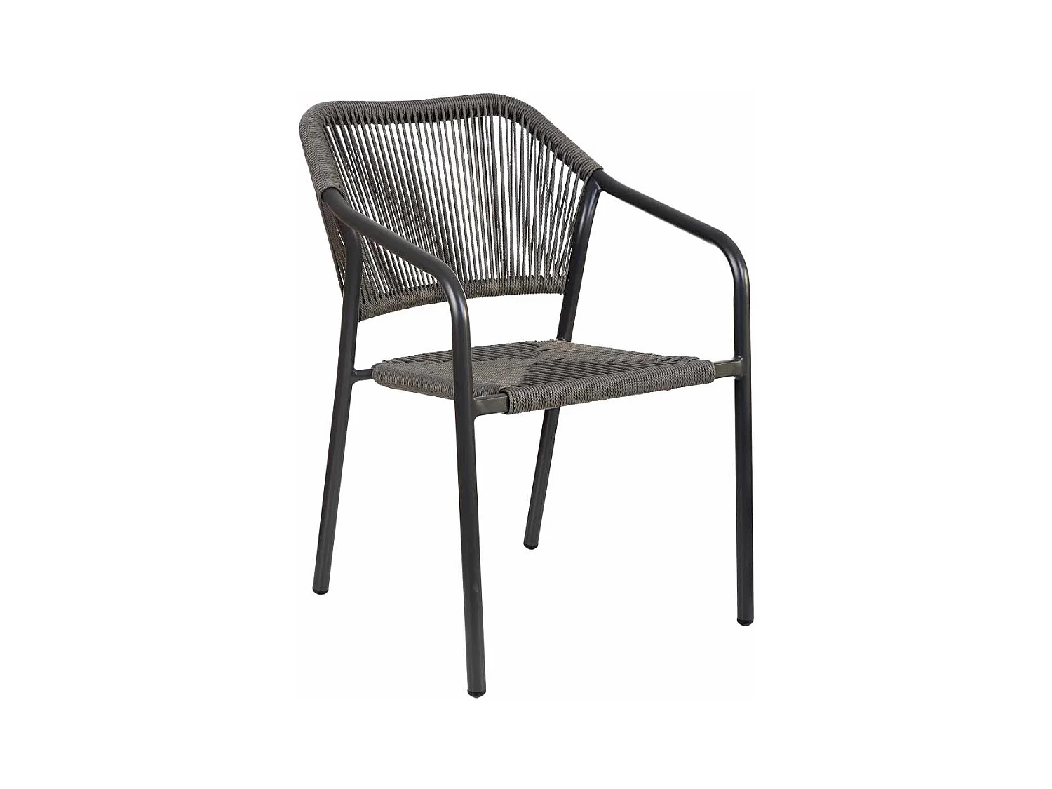 Chaise en rotin synthétique gris 56x60x80