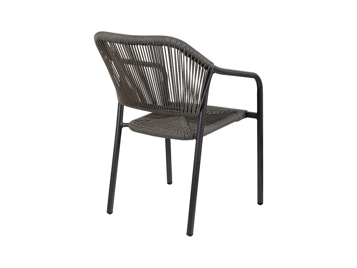 Chaise en rotin synthétique gris 56x60x80