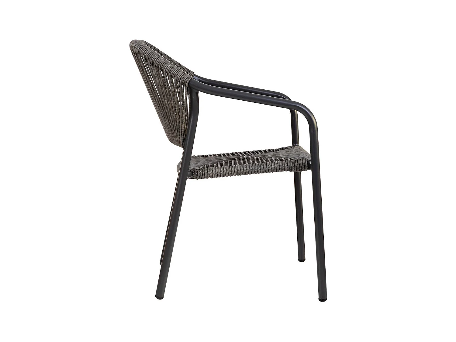 Chaise en rotin synthétique gris 56x60x80