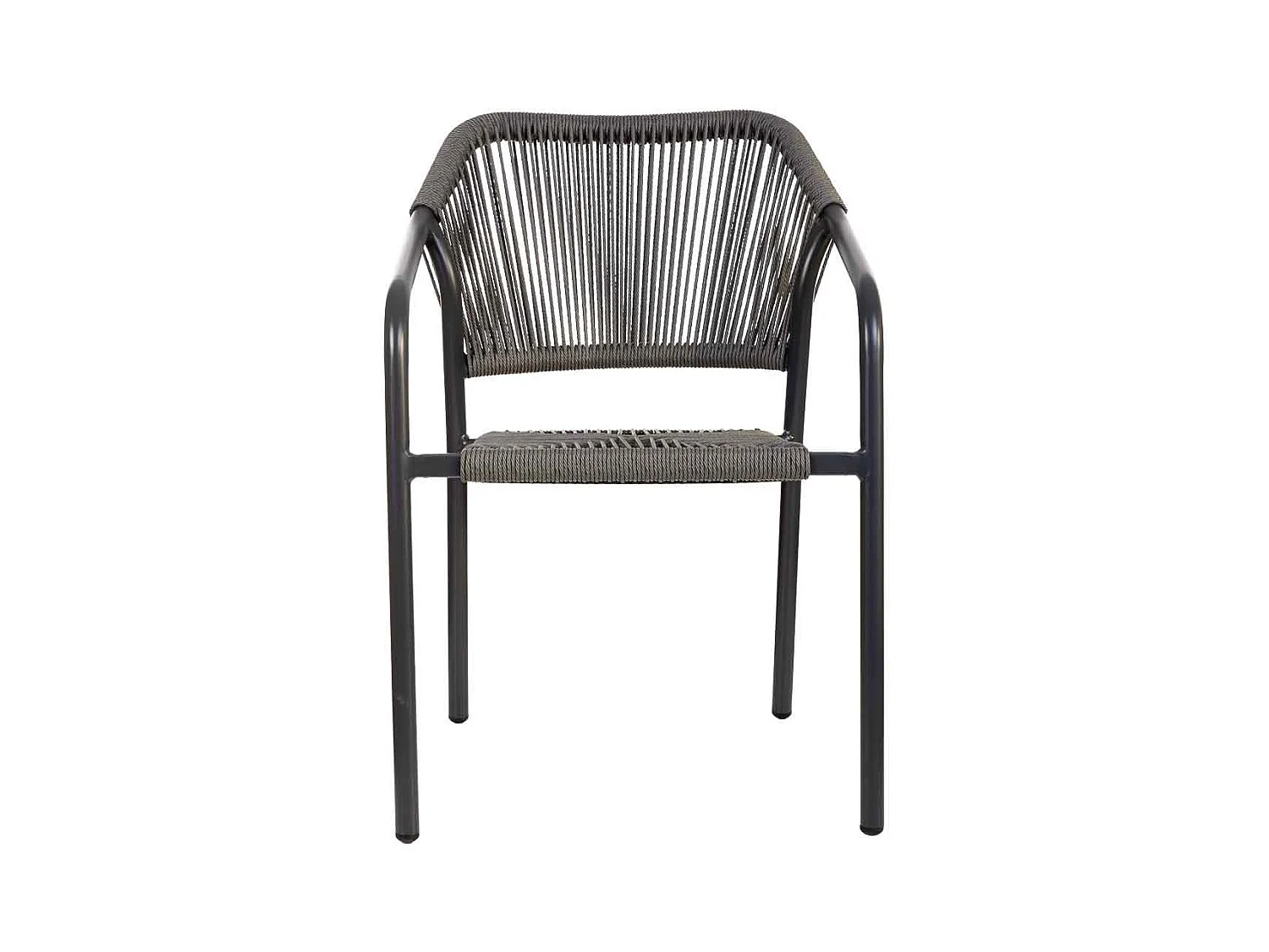 Chaise en rotin synthétique gris 56x60x80