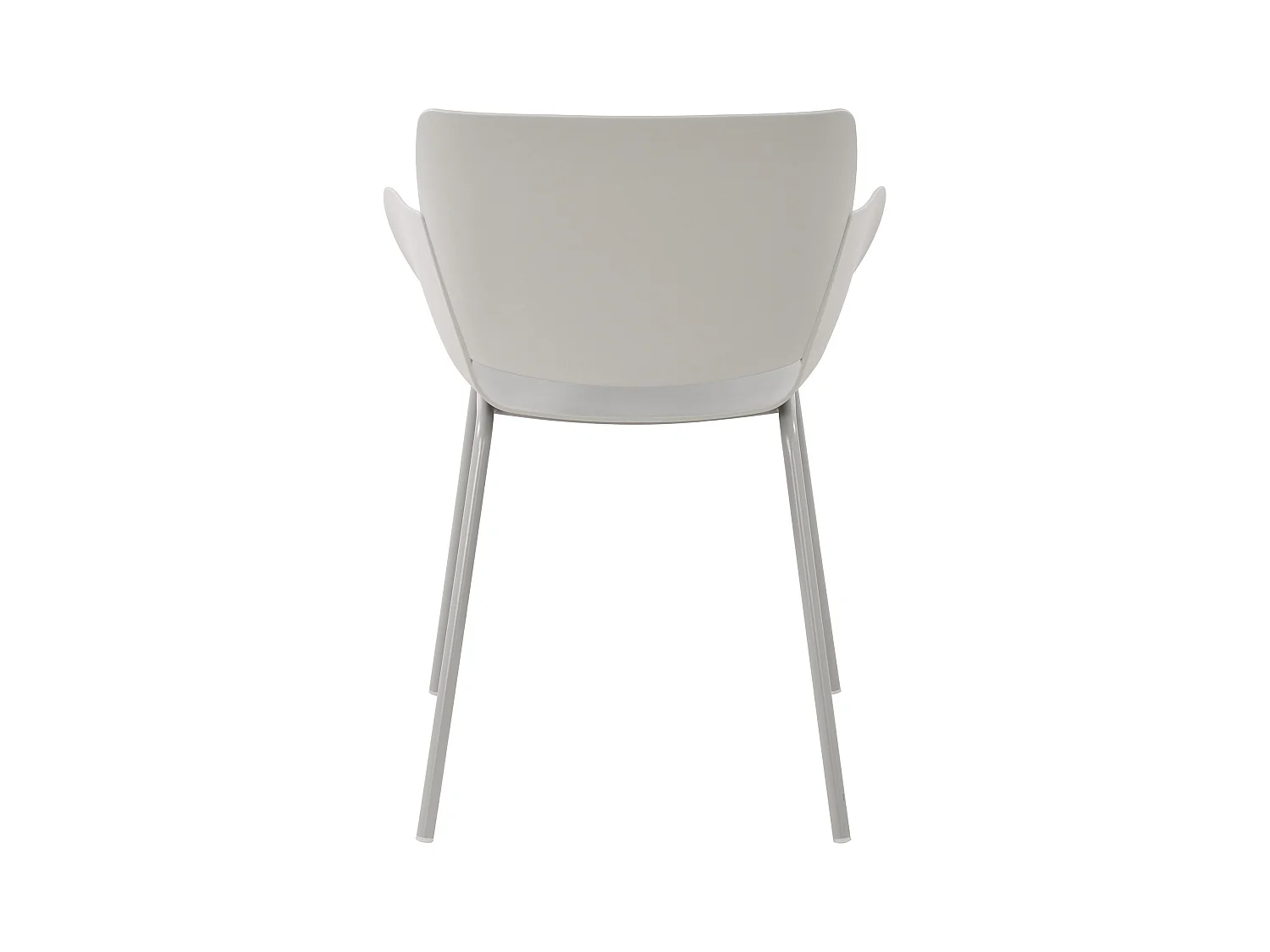 Lot de 2  chaise salle à manger - Plastique - Gris clair - Alpena